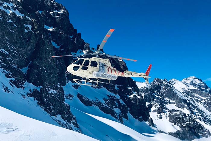 Foto de un helicóptero en Chile
