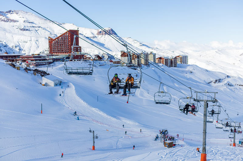 Foto do Centro de Esqui localizado no coração da Cordilheira dos Andes
